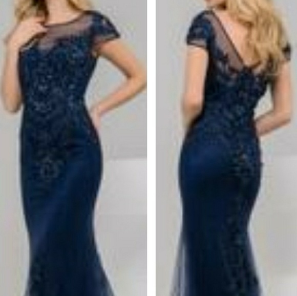 Jovani Dresses & Skirts - Jovani Evening Dress Navy Blue